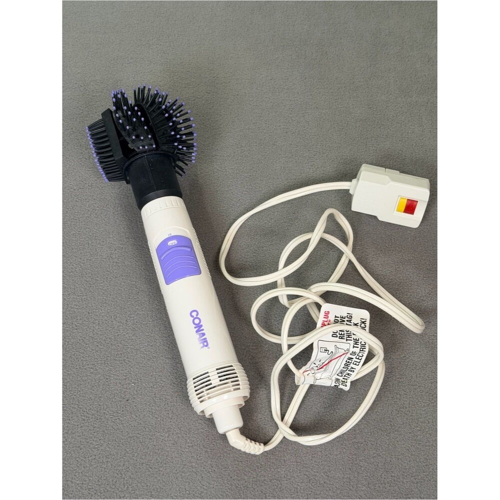 Conair Vintage Hot Air Round Combo Brush CD180 Curls Waves Straightens Retro 90s